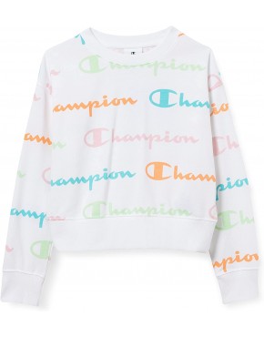 Champion Seasonal AC Allover Logo Crewneck Croptop Sweatshirt Fille B085792DJN