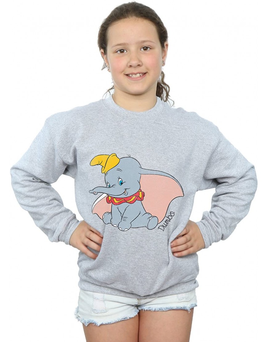 Disney Fille Dumbo Classic Dumbo Sweat-Shirt 9-11 Years Sport Gris B075C5HZKM