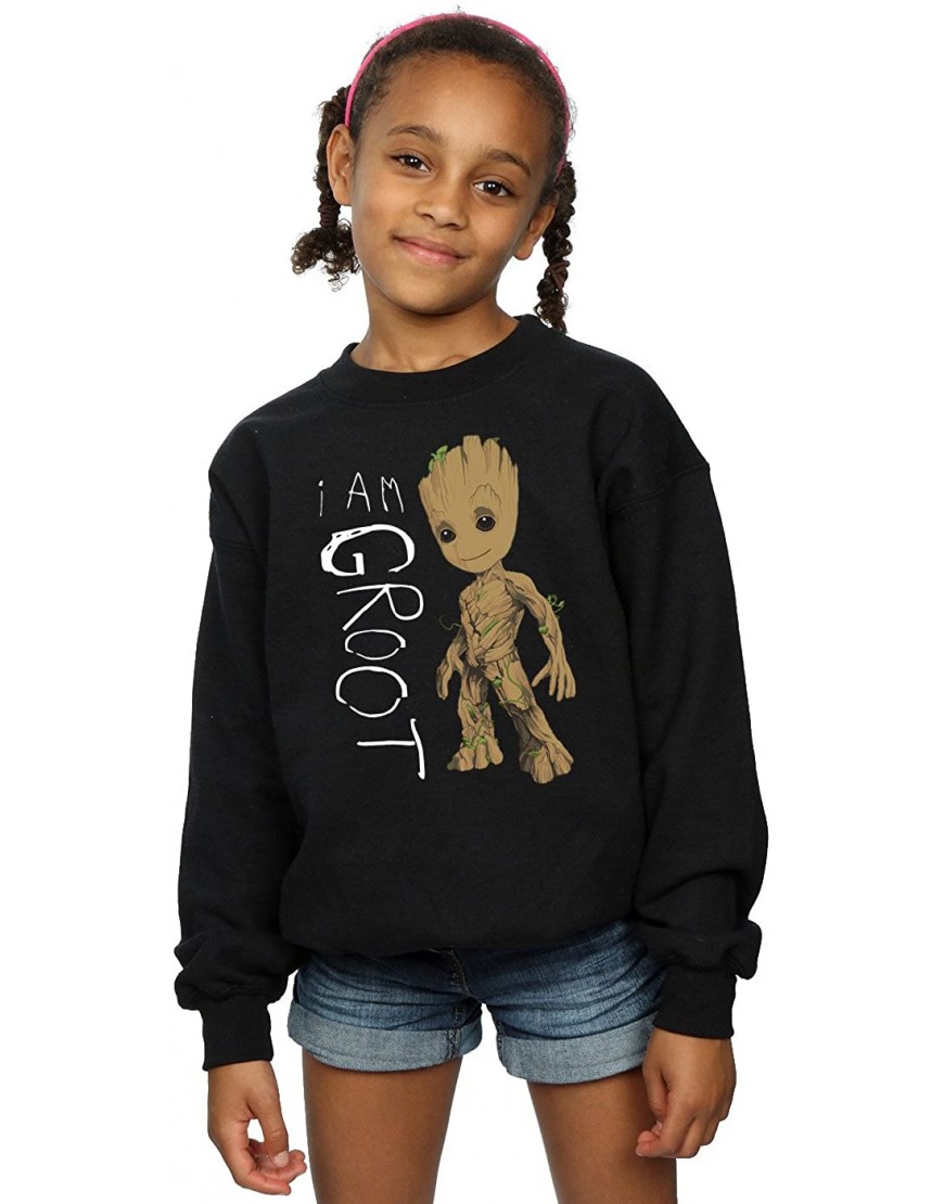 Marvel Fille Guardians of The Galaxy I Am Groot Scribbles Sweat-Shirt B07JCHYX4Q