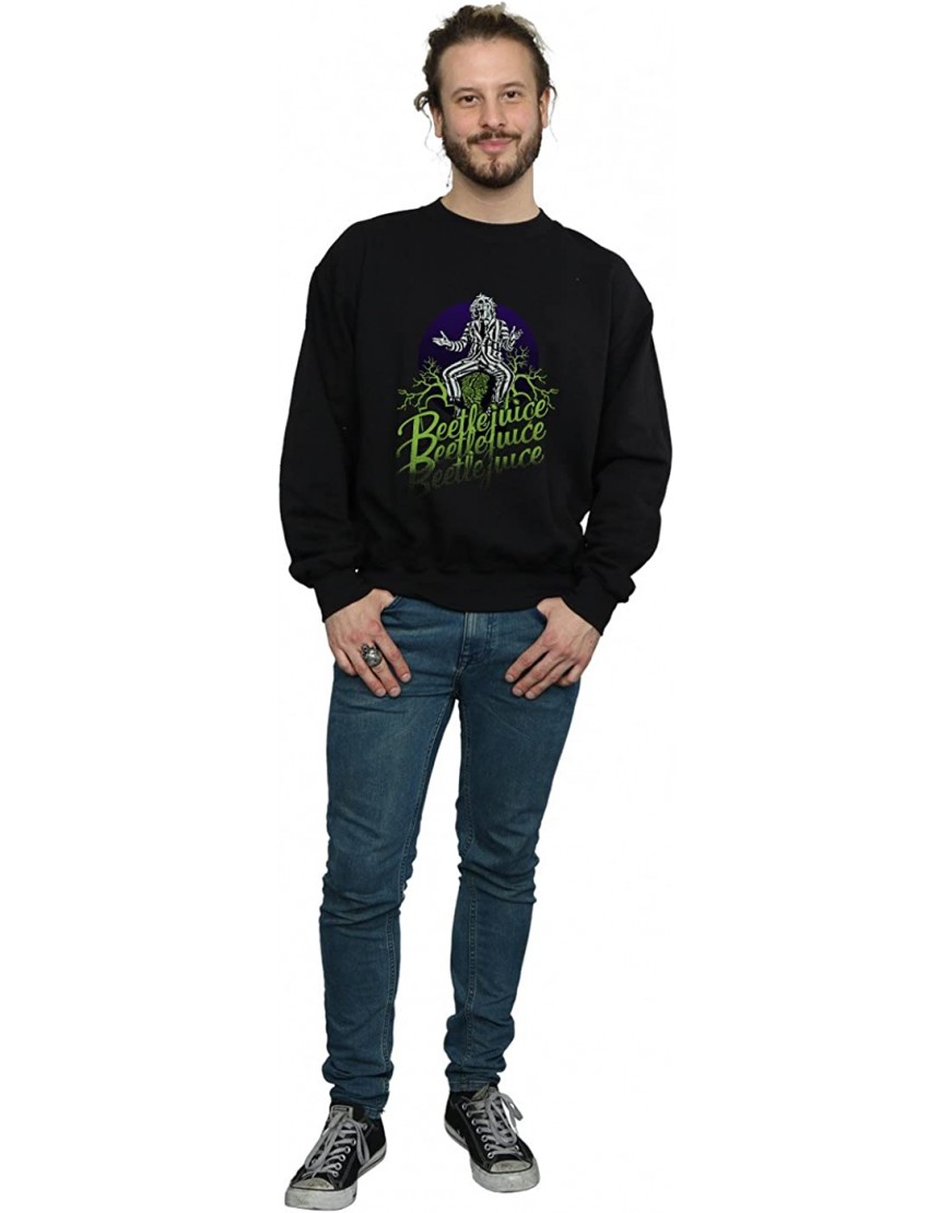 Absolute Cult Beetlejuice Homme Faded Pose Sweat-Shirt B07BSKSBTX
