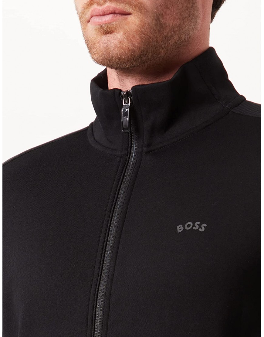 BOSS Hommes Skaz Curved Sweat zippé en Coton Biologique avec Logo incurvé B097Q3FWJ6