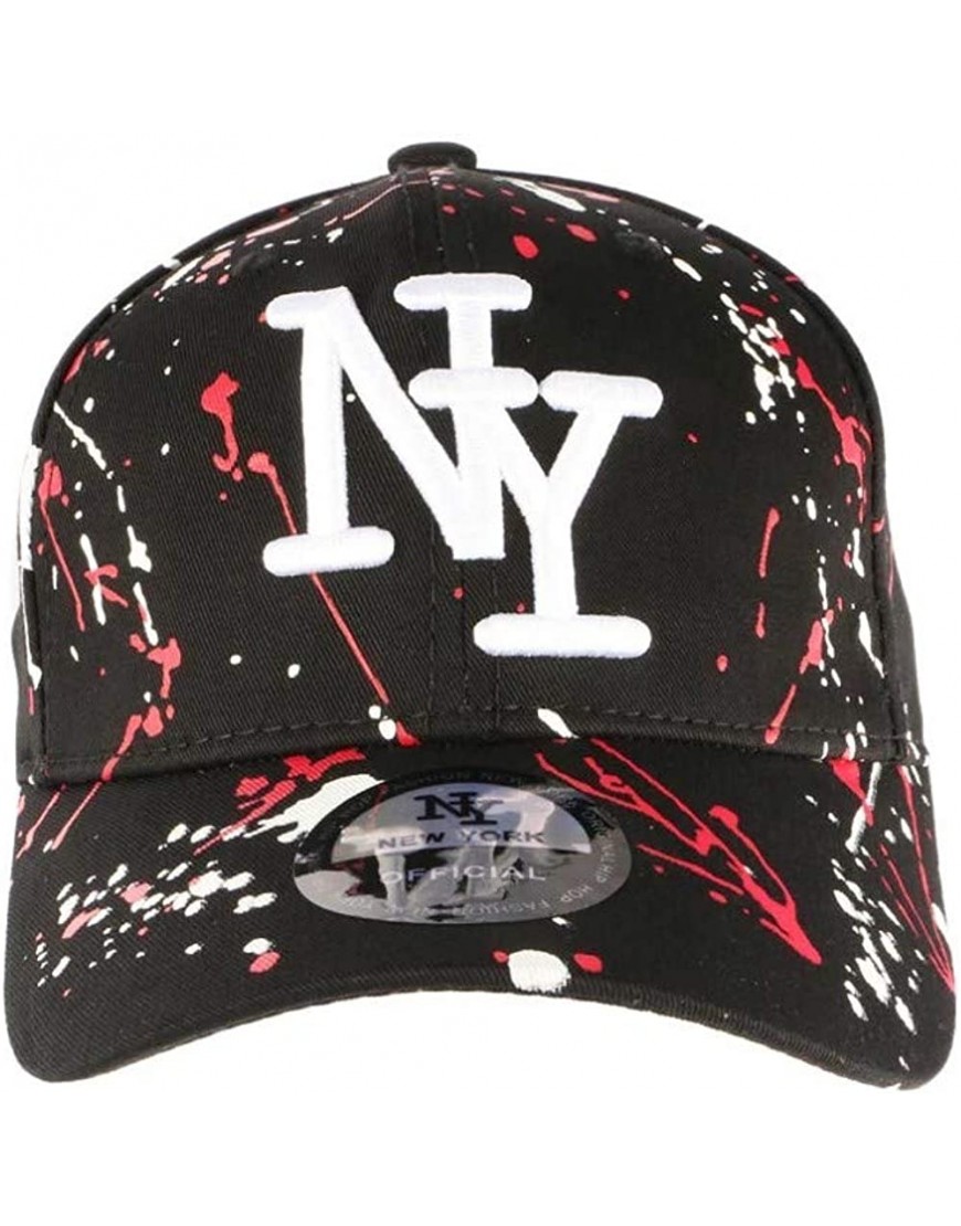 Hip Hop Honour Casquette NY Noire et Rouge Style Tags Streetwear Baseball Paynter Mixte B07QQYH2WP