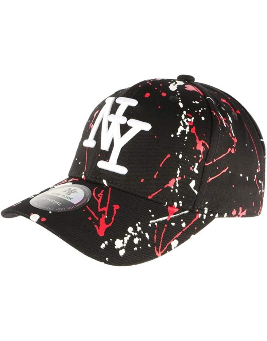 Hip Hop Honour Casquette NY Noire et Rouge Style Tags Streetwear Baseball Paynter Mixte B07QQYH2WP