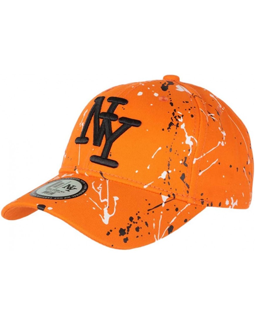 Hip Hop Honour Casquette NY Orange Noire et Blanche Look Tags Streetwear Baseball Paynter Mixte B08PZBX9ML