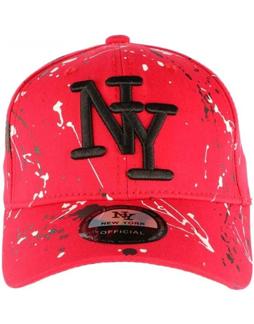 Hip Hop Honour Casquette NY Rouge et Noire Look Tagué Streetwear Baseball Paynter Mixte B07QNM99PH