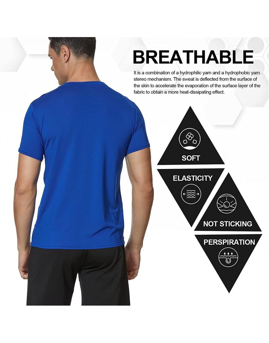 MEETWEE T-Shirt de Sport Homme Baselayer Manches Courtes Maillot Running Tee Shirt Vetement de Fitness Football Jogging B07R556B5Z