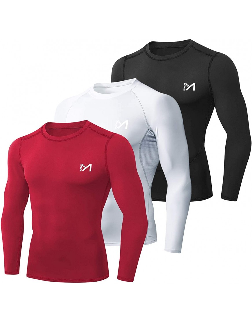 MEETYOO Tee Shirt Compression Homme Manche Longue Baselayer Maillot Running Vetement Fitness pour Sports Jogging Musculation B08J3YJK58
