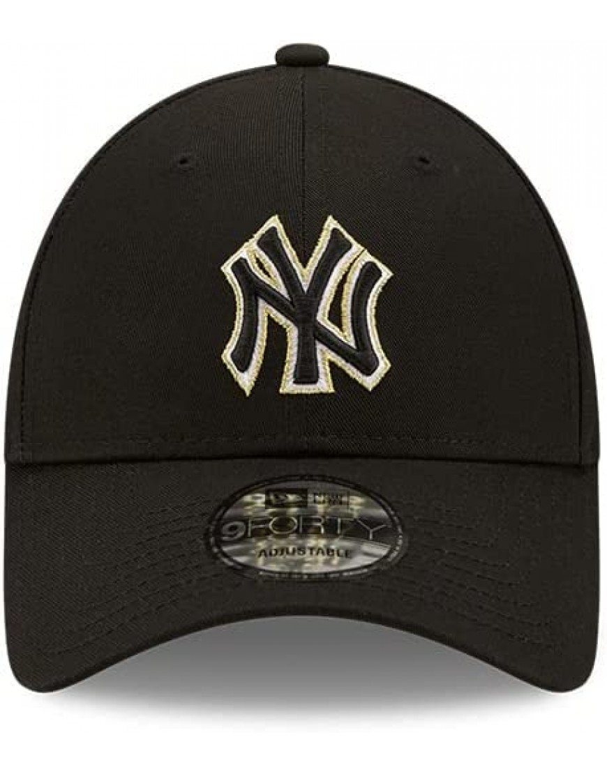 New Era New York Yankees MLB Metallic Pop Black 9Forty Snapback Cap B09Q4PBLXC