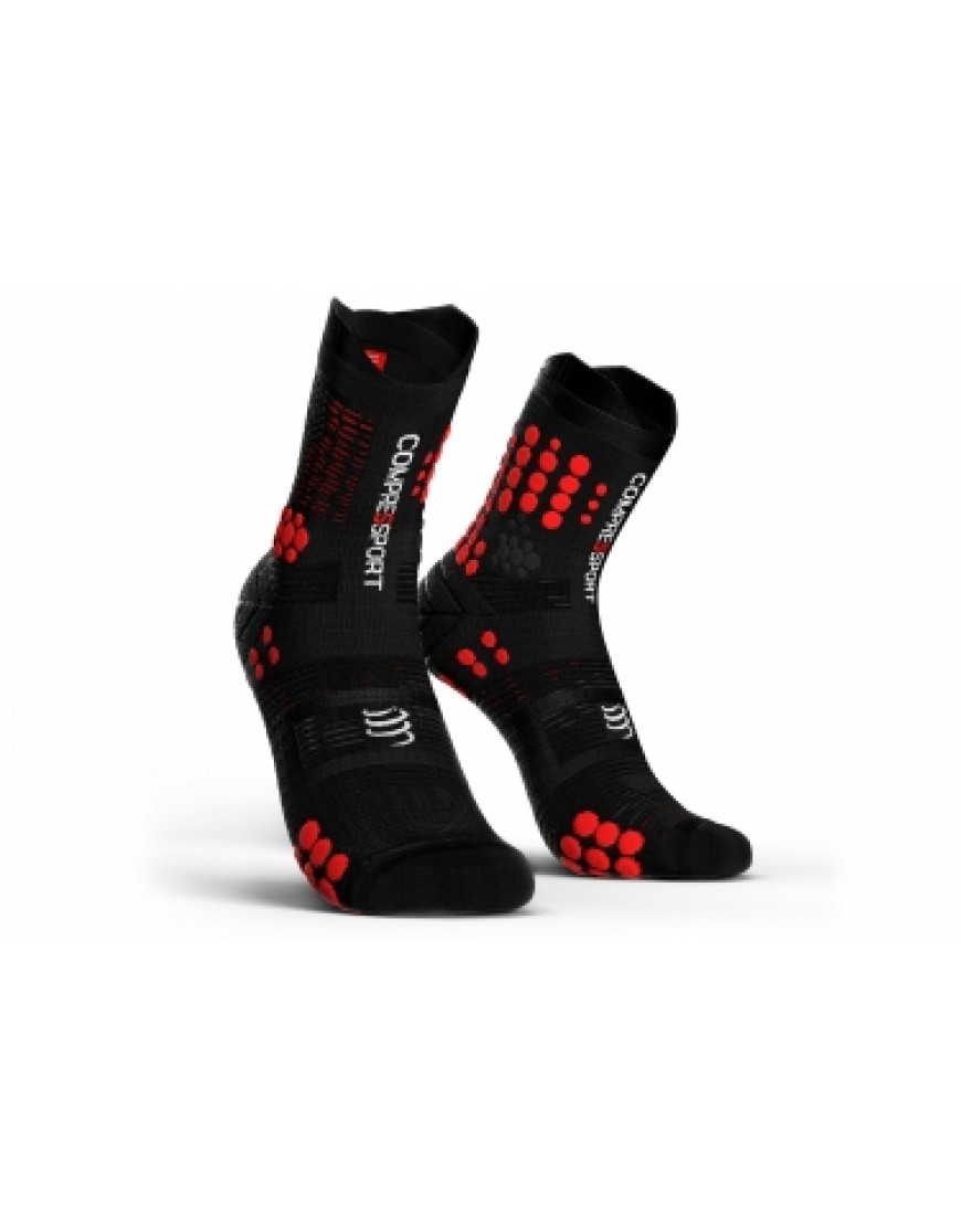 Autres Textiles Bas Running Running  Chaussettes Compressport Pro Racing V3.0 Trail Haute Noir / Rouge YV15760
