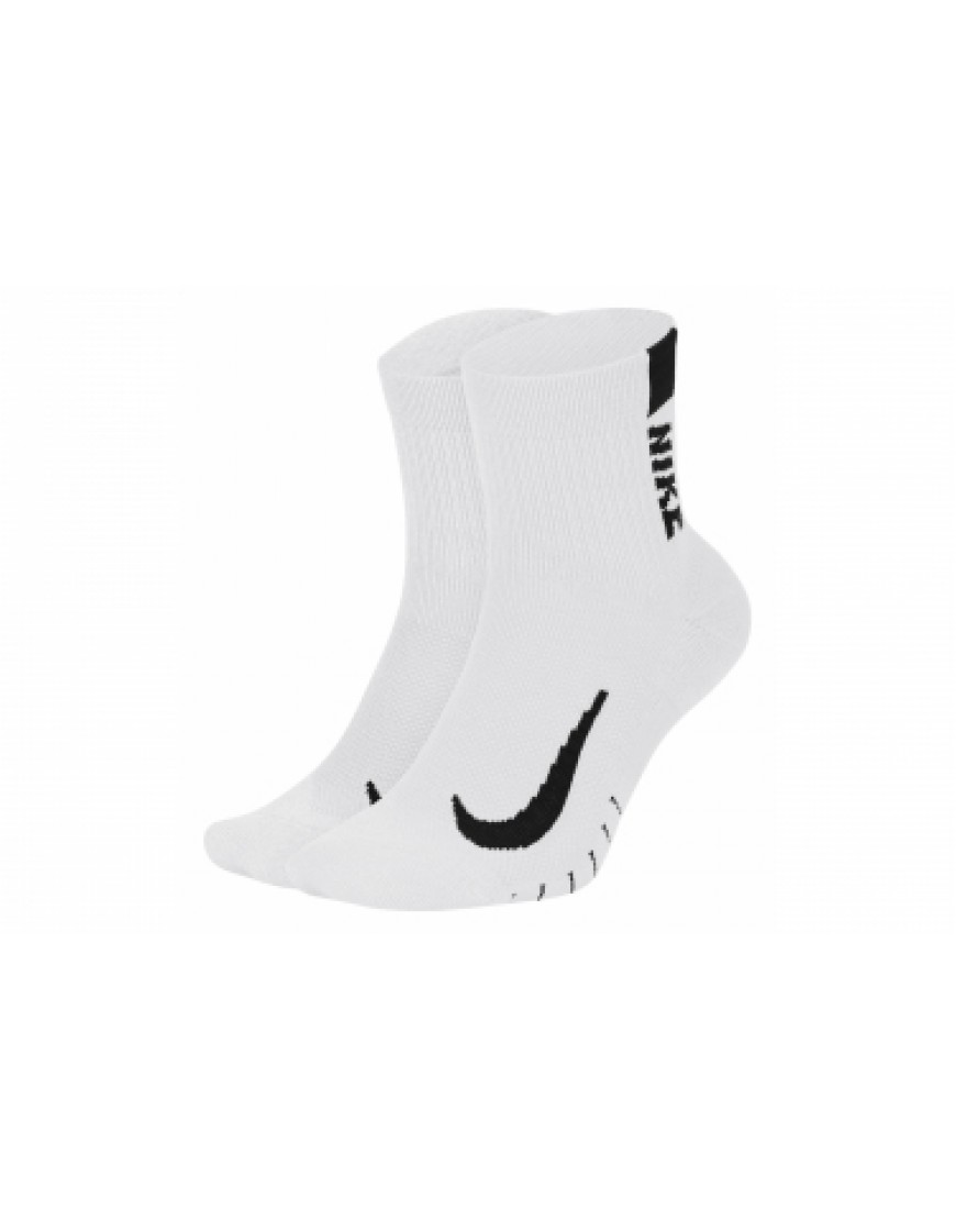 Autres Textiles Bas Running Running  Chaussettes (Pack de 2) Nike Multiplier Blanc Unisex DY83186