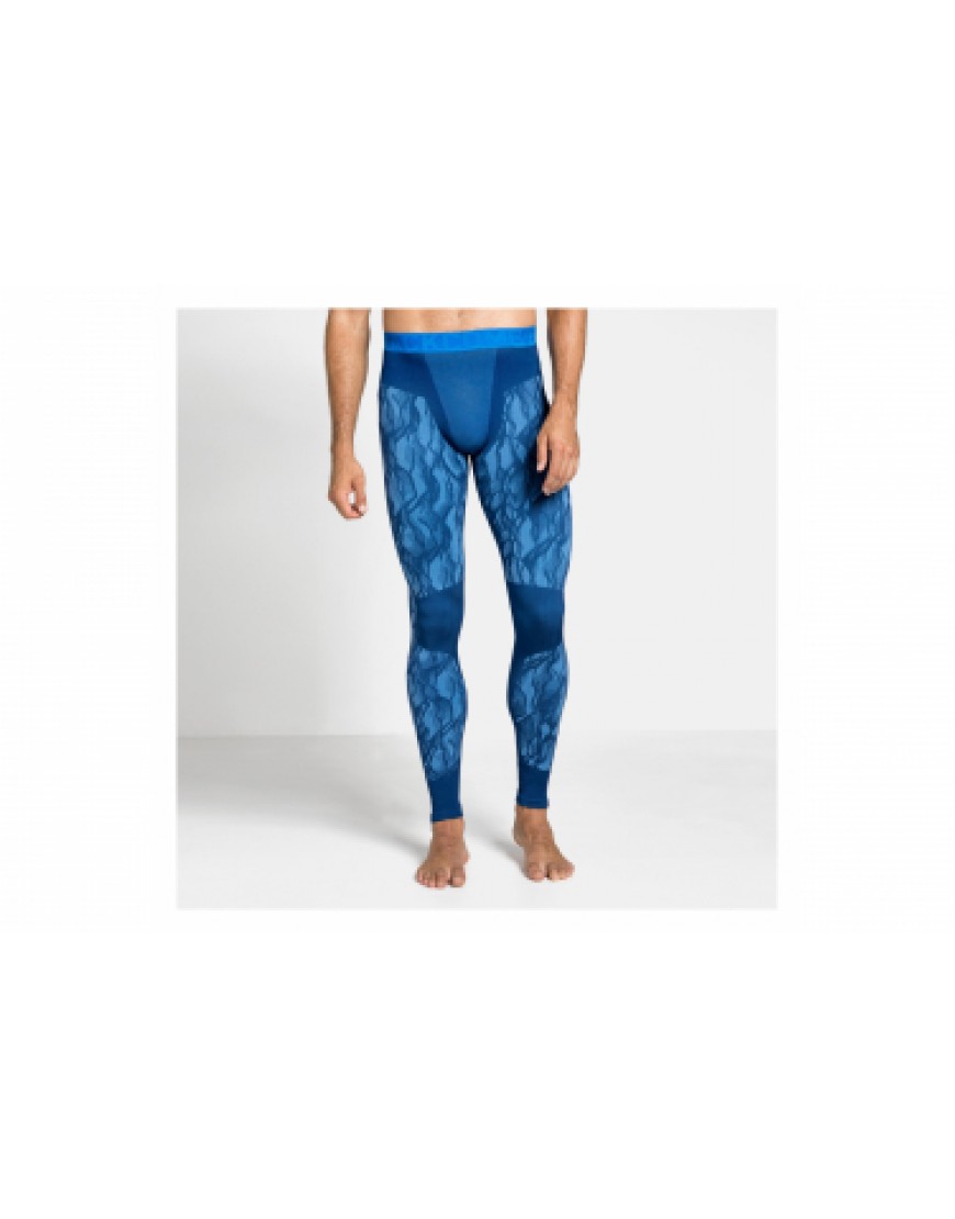 Autres Textiles Bas Running Running Collant Long Odlo Performance Blackcomb Bleu Homme BX08331