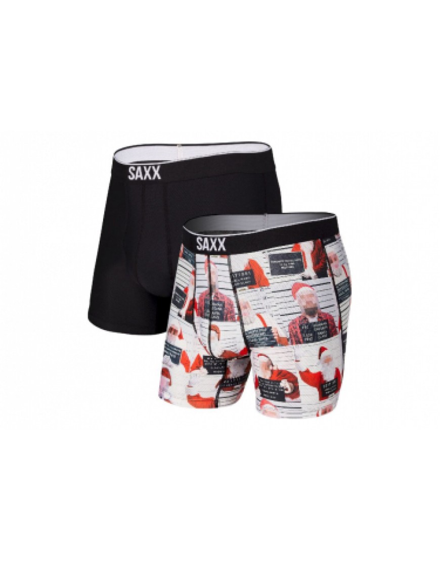 Autres Textiles Bas Running Running  Pack de 2 Boxers Saxx Volt Bad Santas Noir / Blanc FR69045