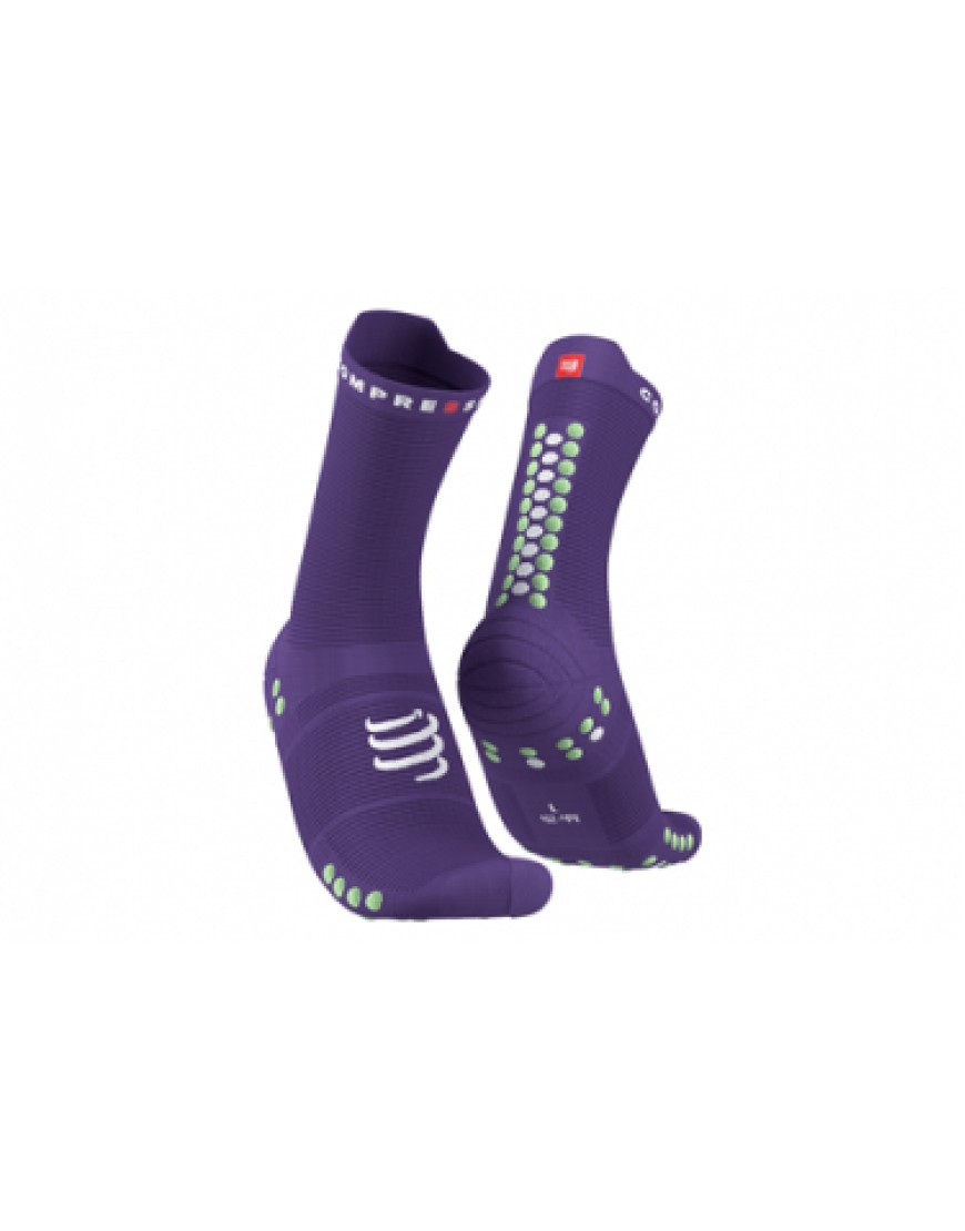 Autres Textiles Bas Running Running  Paire de Chaussettes Compressport Pro Racing Socks v4.0 Run High Violet FA07318