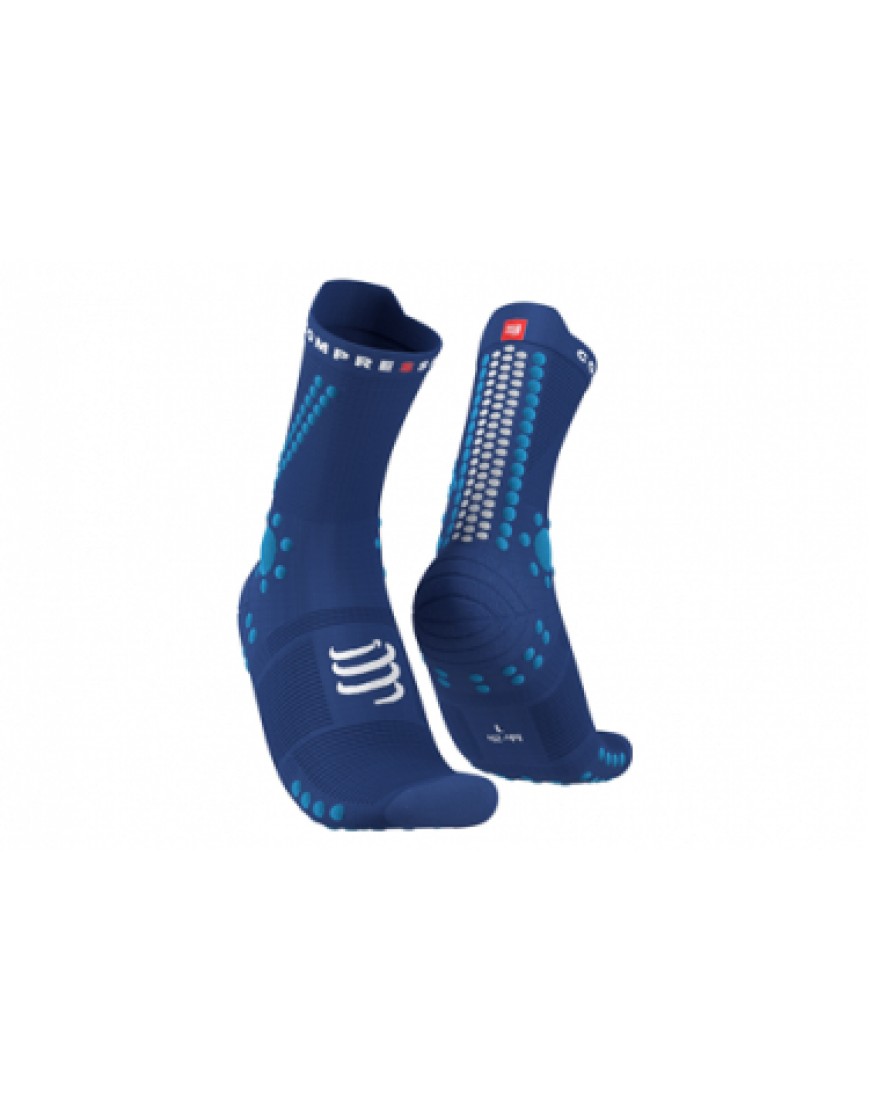 Autres Textiles Bas Running Running  Paire de Chaussettes Compressport Pro Racing Socks v4.0 Trail Bleu DS28555