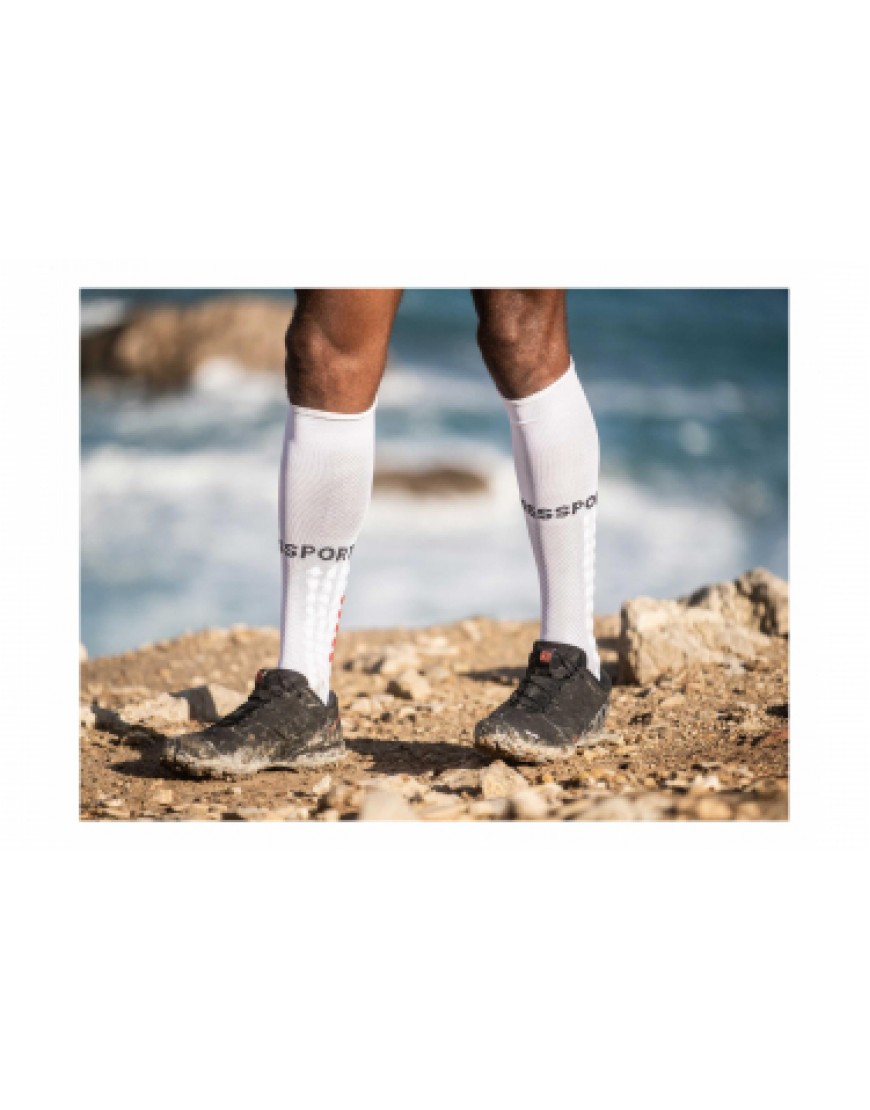 Autres Textiles Bas Running Running Paire de Chaussettes de compression Compressport Full Socks Run Blanc ZI12550
