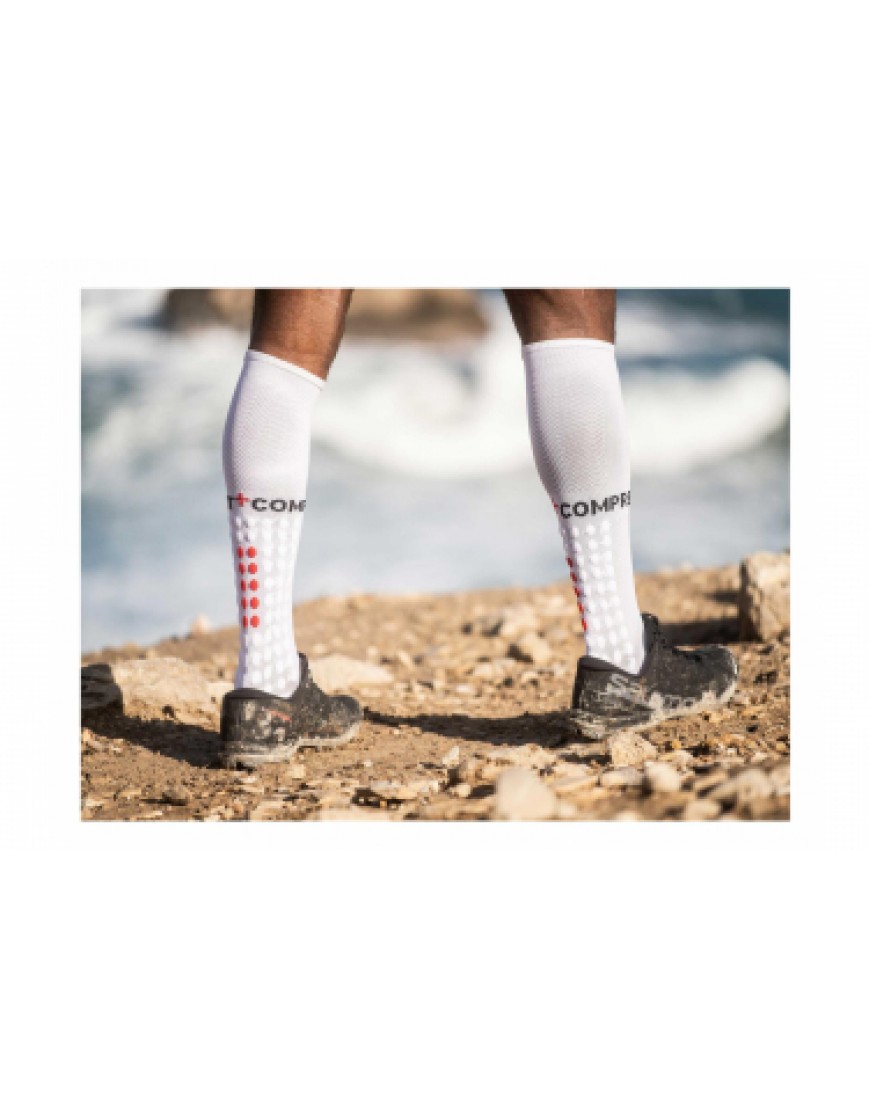 Autres Textiles Bas Running Running Paire de Chaussettes de compression Compressport Full Socks Run Blanc ZI12550