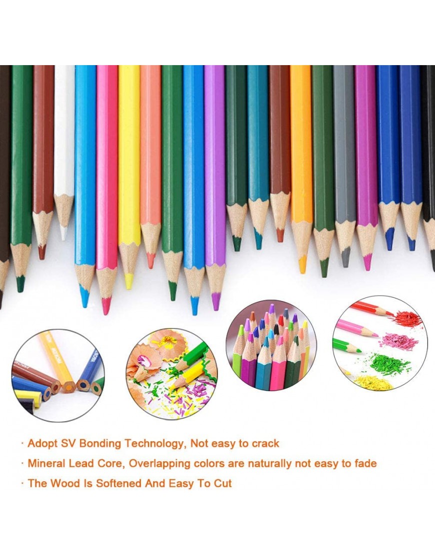 Crayons De Couleur Professionnel 50 pièces Crayon de Couleur Crayons de Dessin Crayons Croquis Art Set materiel de dessin et personnalisé Grande trousse Ideal pour Enfants Adultes et Artistes B08CMVHC3D