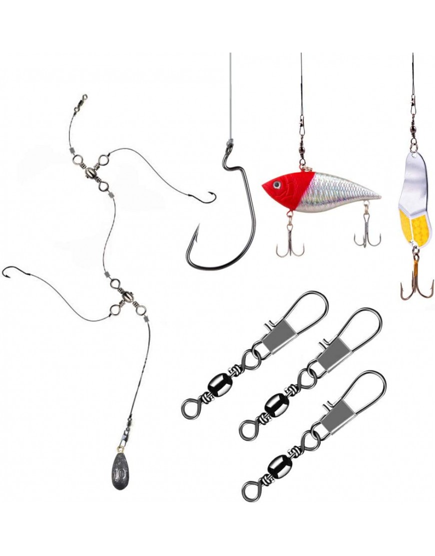 LIHAO 160pcs Kit d’Accessoires pour Pêche Boîte de Pêche avec Hameçons Perles Émerillons Bouchons, Connecteur B089Q8B3Z1