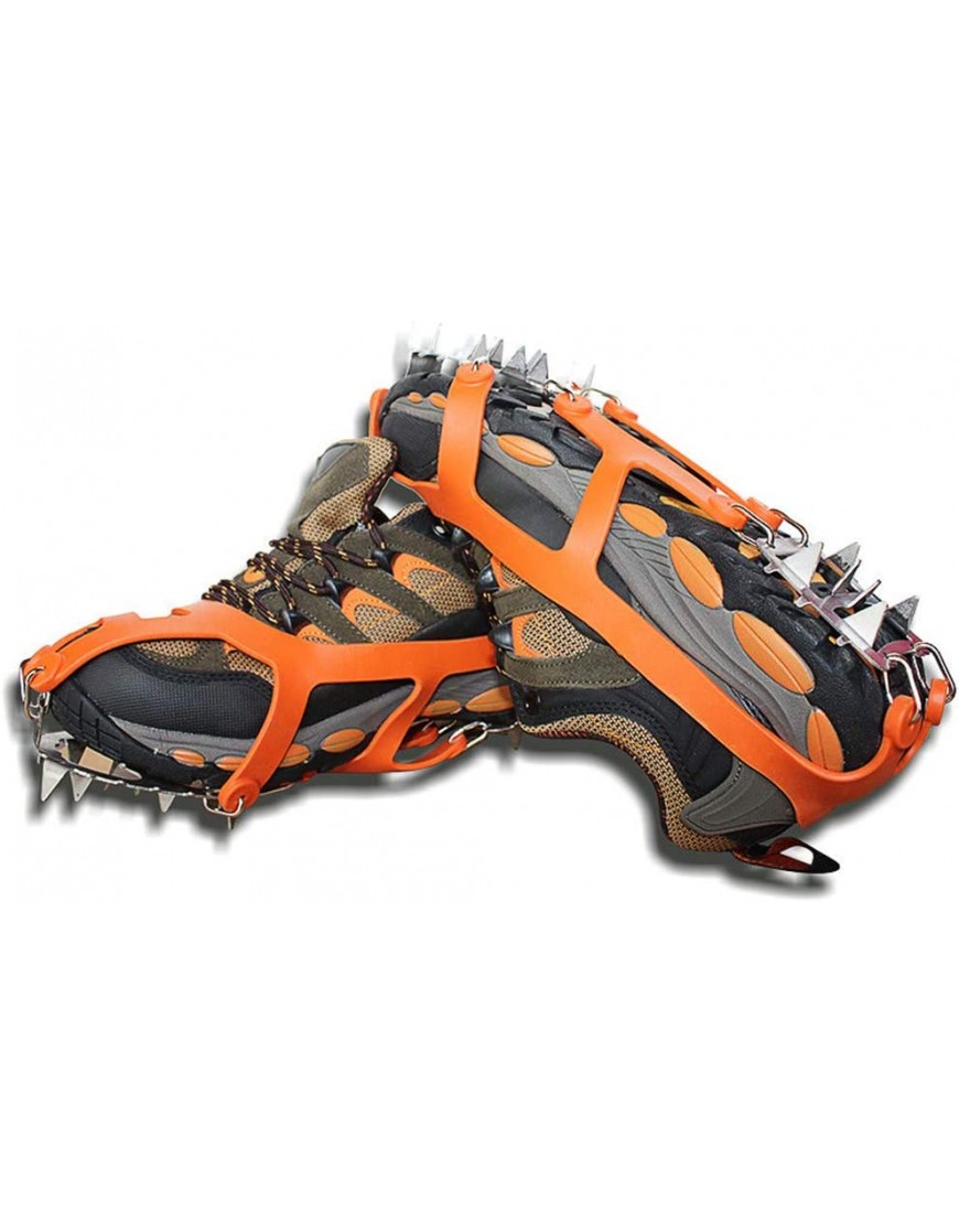 LGFV Crampons Couvre-Chaussures antidérapants en Acier Inoxydable 18 Dents équipement d'escalade extérieur adapté à la Neige l'herbe la Terre,Orange,45 B07ZB8PVHC