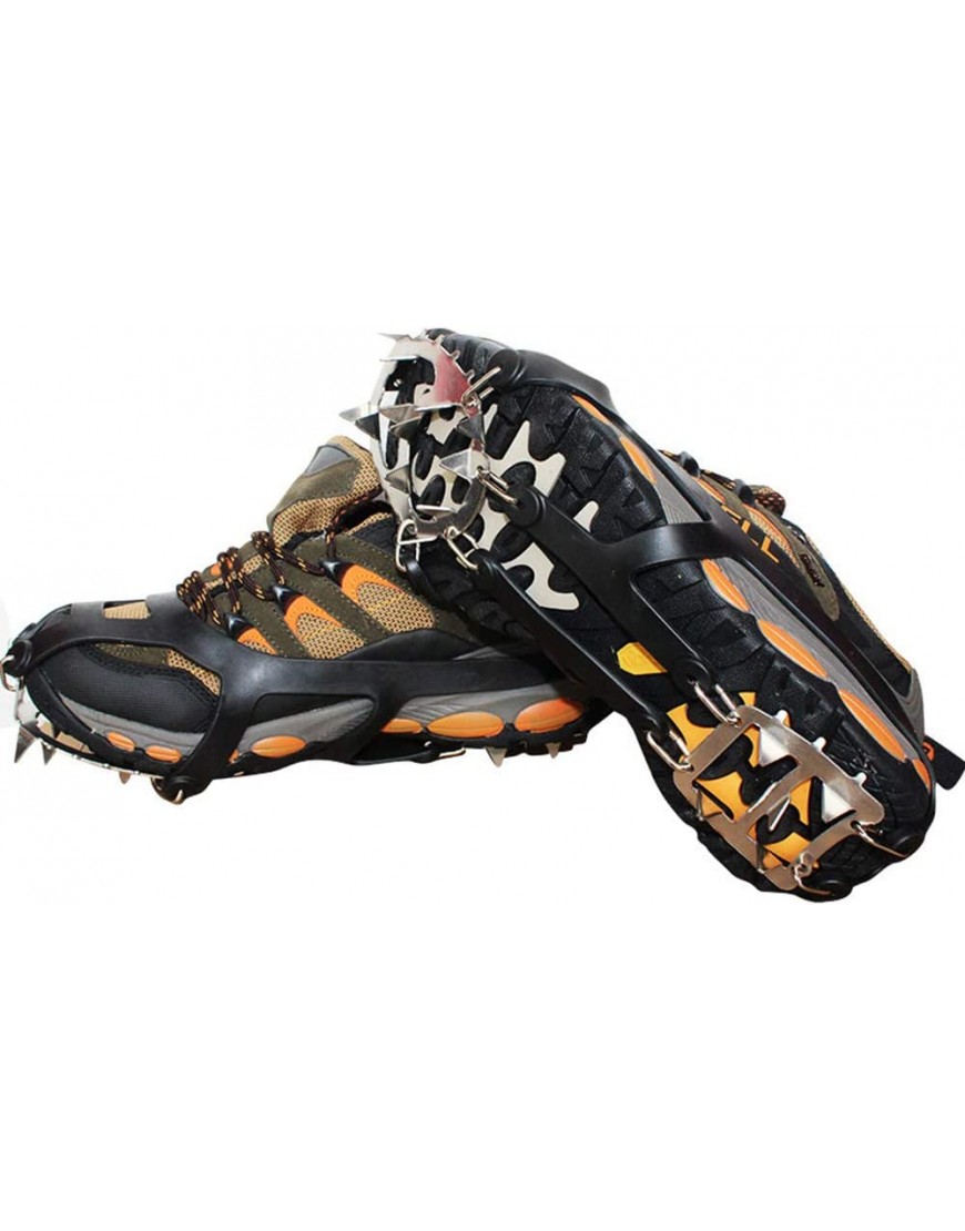 LGFV Crampons Couvre-Chaussures antidérapants en Acier Inoxydable 18 Dents équipement d'escalade extérieur adapté à la Neige l'herbe la Terre,Noir,44 B07ZB8JSH2