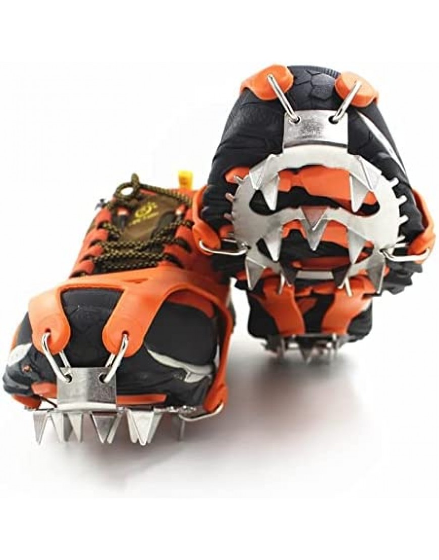 XinQt 18 Dents d'escalade Crampons for la Promenade d'hiver en Plein air pêche à la Glace Chaussures de Neige antitaquées Chaussures de manganèse Chaussures Color : Orange L41-46 B09V59VJ5H