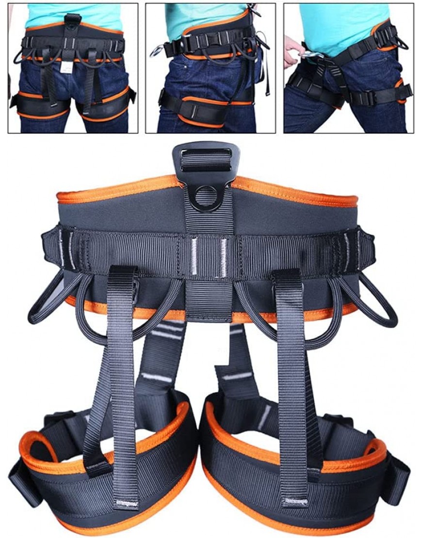 Harnais de sécurité baudrier escalade Harnais d'escalade Ceinture de sécurité corporelle de la hanche de la taille pour l'alpinisme sauvetage rock grimpant orange B09B29ZZ6P