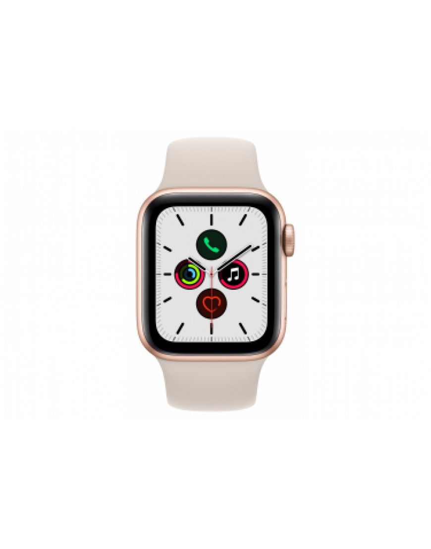 Montres, Cardio, GPS Running Running Apple Watch SE GPS + Cellular, 40mm boitier aluminium or avec bracelet sport blanc JX24895