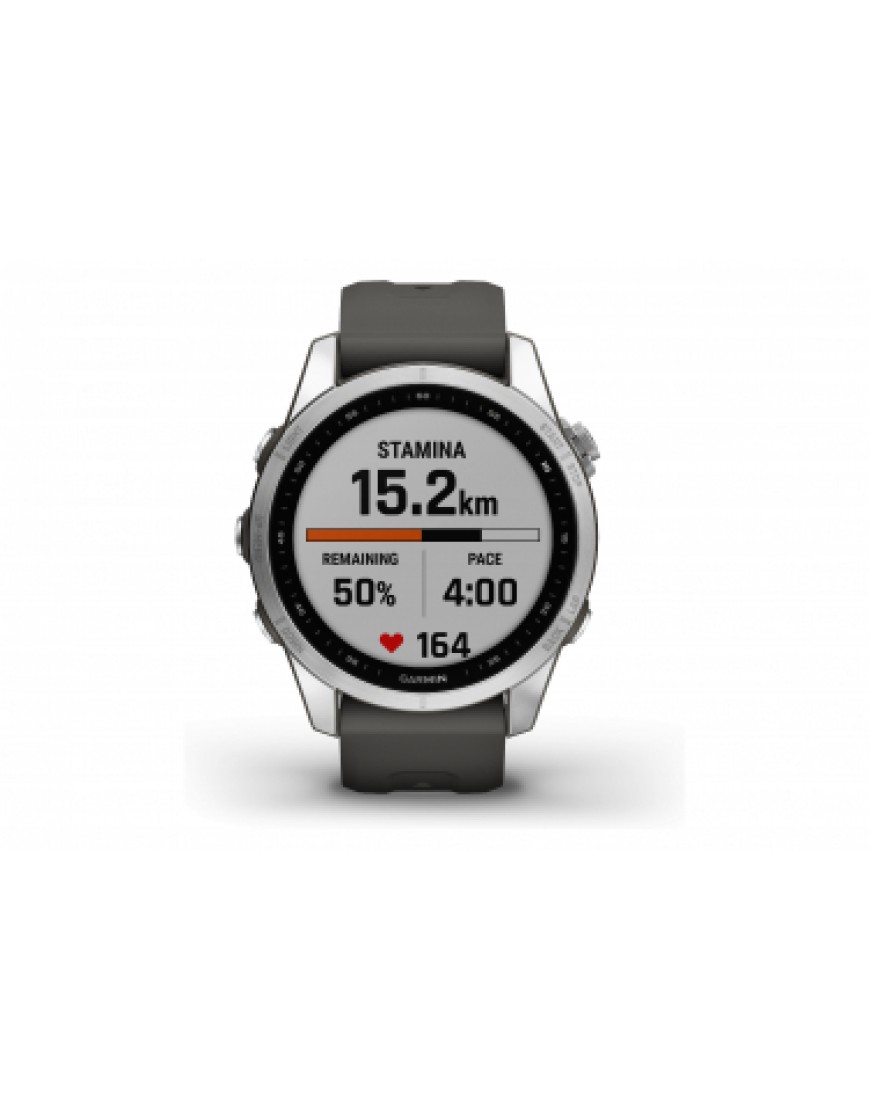 Montres, Cardio, GPS Running Running Montre de Sport Garmin Fenix 7S Argent / Gris Foncé XM00255