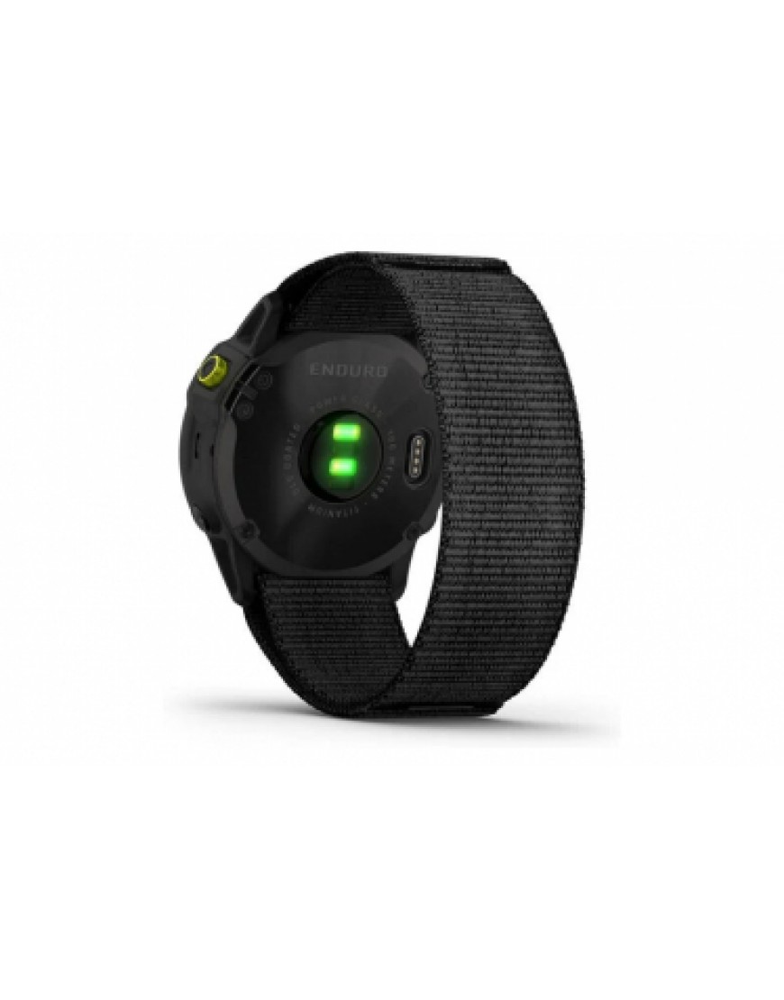 Montres, Cardio, GPS Running Running Montre GPS Garmin Enduro Titane Traitement Carbon Gray DLC avec Bracelet UltraFit en Nylon Noir UW38107