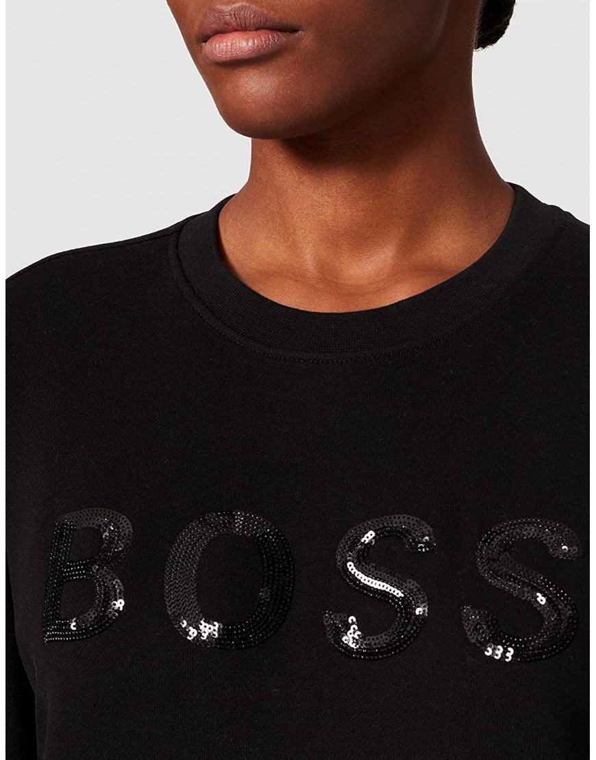 BOSS Femmes C Elaboss Sweat en Coton Biologique avec Logo en Sequins B093QB3H63