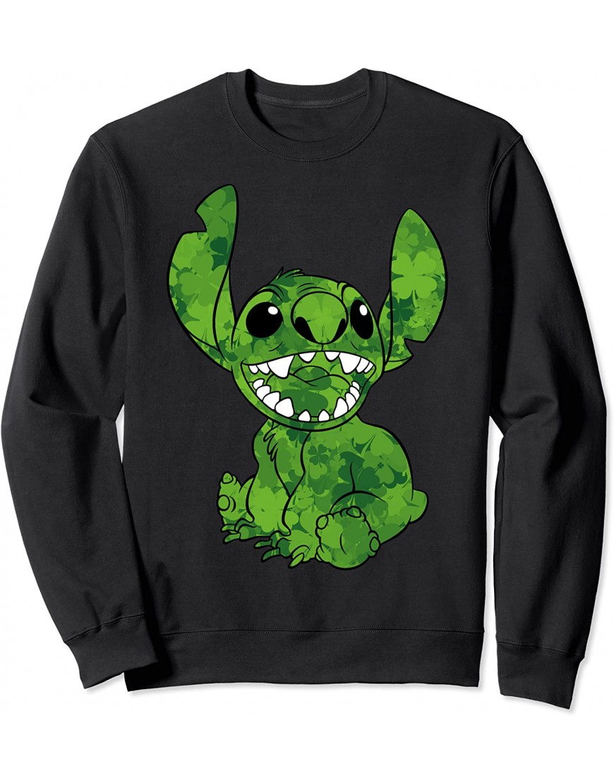 Disney Lilo & Stitch St. Patrick's Day Stitch Clover Fill Sweatshirt B095L5843M