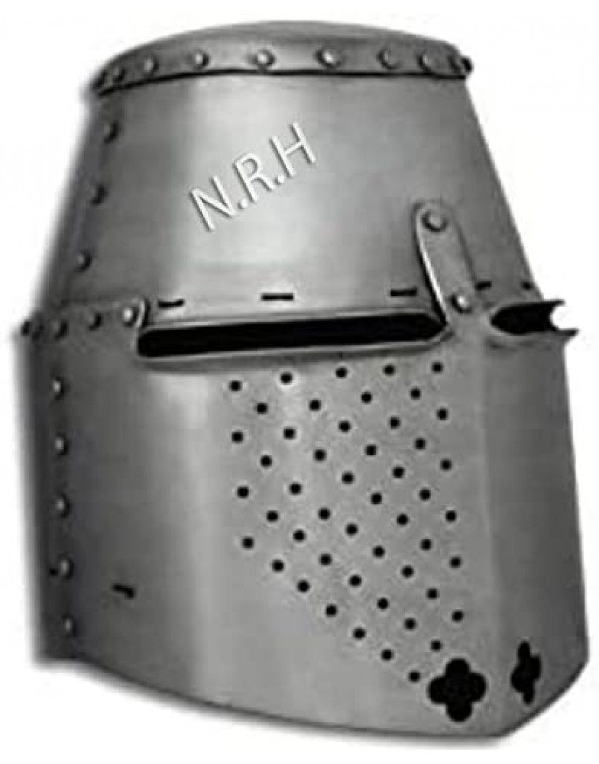Casque médiéval – 18 g Steel Templar Armor Silver B08RS7928W