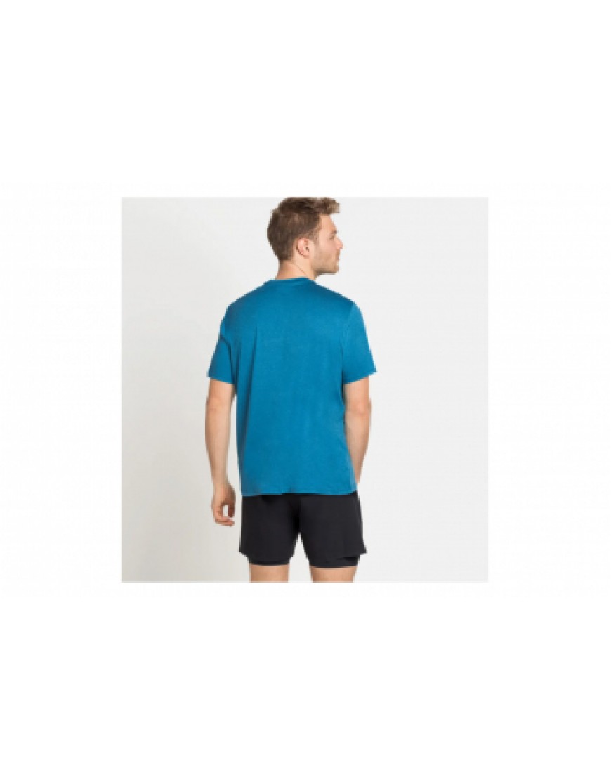 Vêtements Haut Randonnée Running Maillot Manches Courtes Odlo Run Easy 365 Bleu NI96811