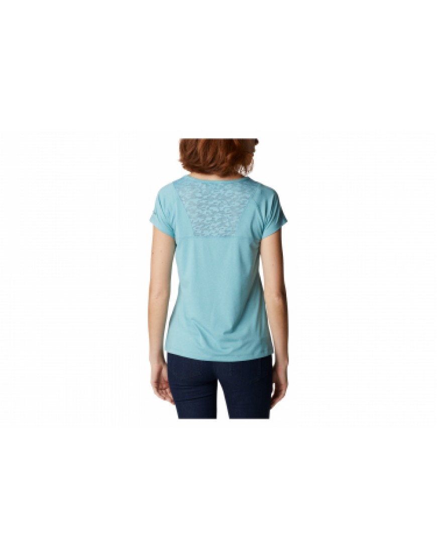 Vêtements Haut Randonnée Running T-Shirt Columbia Peak To Point II Bleu Femme JC82893