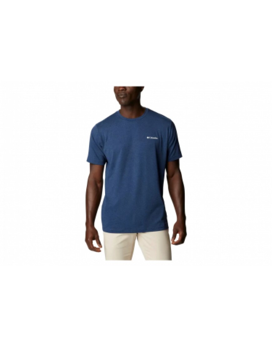Vêtements Haut Randonnée Running  T-Shirt Columbia Tech Trail Graphic Bleu Homme IX13197