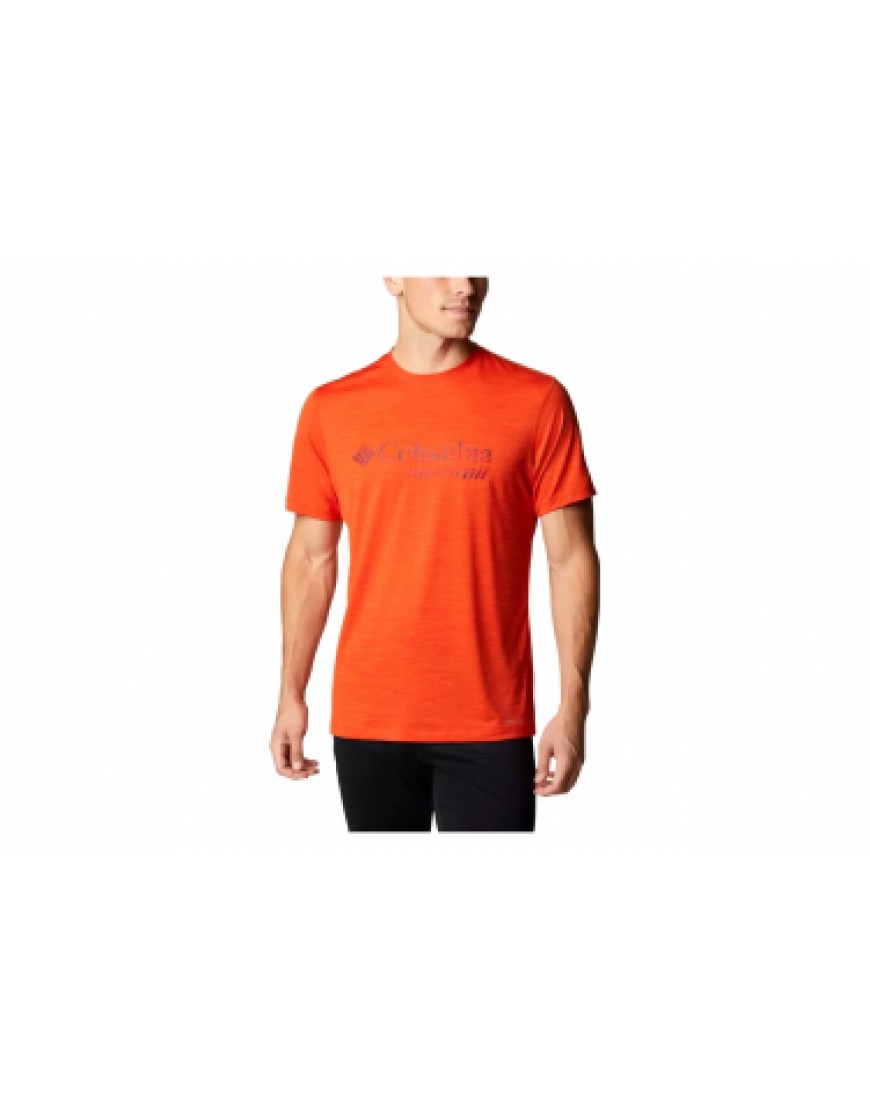 Vêtements Haut Randonnée Running  T-Shirt Columbia Trinity Trail Graphic Tee Orange Homme AN53839