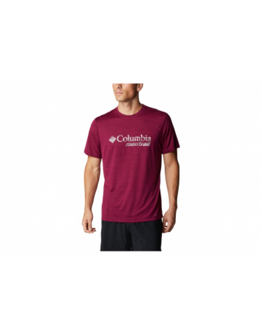 Vêtements Haut Randonnée Running  T-Shirt Columbia Trinity Trail Graphic Violet Homme LW26579