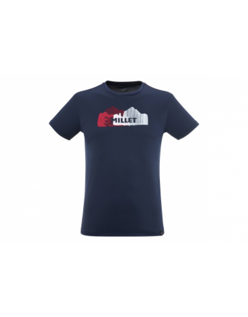 Vêtements Haut Randonnée Running  T-Shirt Millet Trekker Bleu Homme KD23907