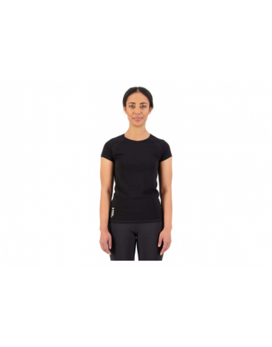 Vêtements Haut Randonnée Running  T-Shirt Mons Royale Bella Tech Femme Noir LO55511