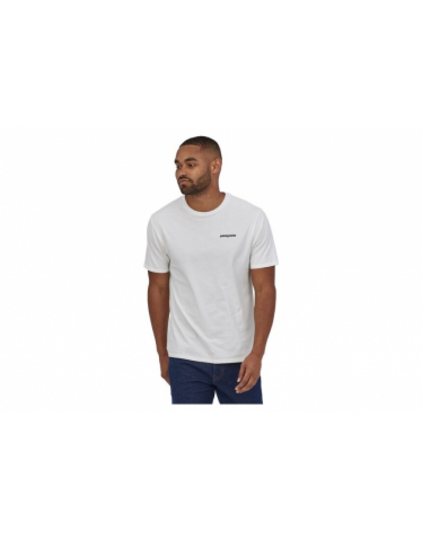 Vêtements Haut Randonnée Running T-Shirt Patagonia P 6 Mission Organic Blanc Homme QH89484