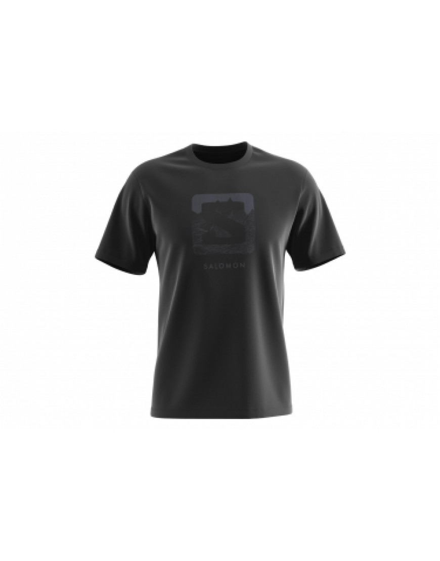 Vêtements Haut Randonnée Running  T-shirt Salomon OUTLife Logo Noir Homme JD38086
