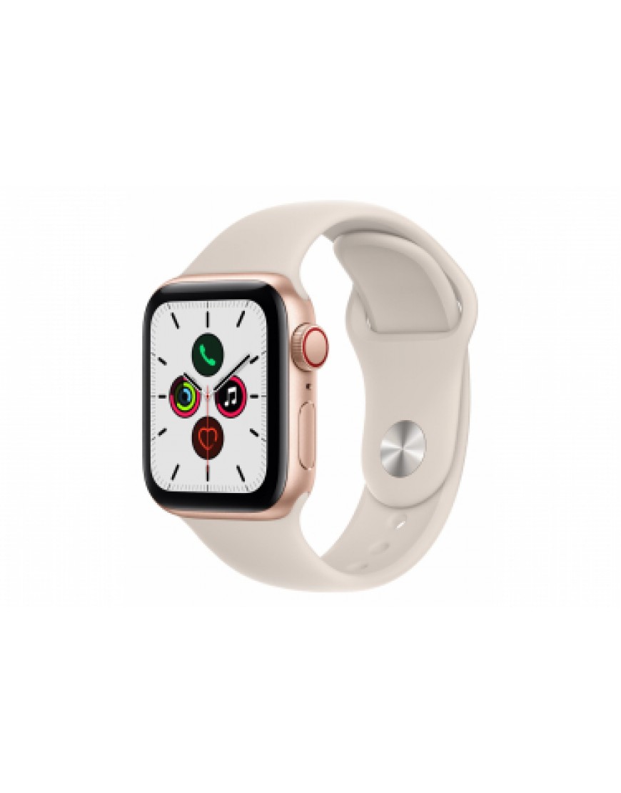 Electronique & Orientation Running  Apple Watch SE GPS + Cellular, 40mm boitier aluminium or avec bracelet sport blanc EY88421