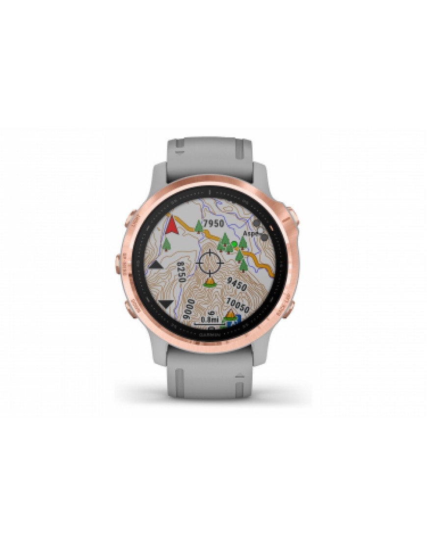 Electronique & Orientation Running Montre GPS Garmin fenix 6S Sapphire Rose Gold Gris avec Bracelet Gris ZH57829