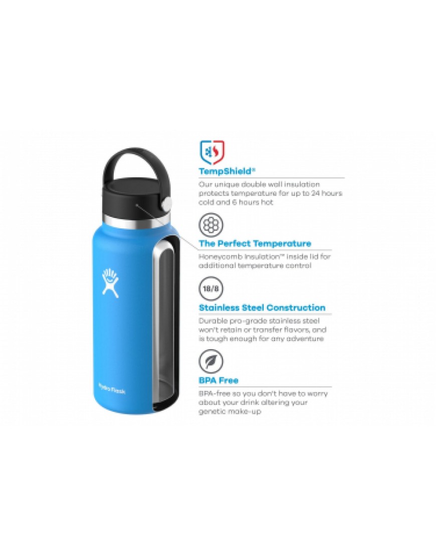 Hydratation Running Bouteille Hydro Flask Wide Mouth With Flex Cap 591 ml Noir TX54671
