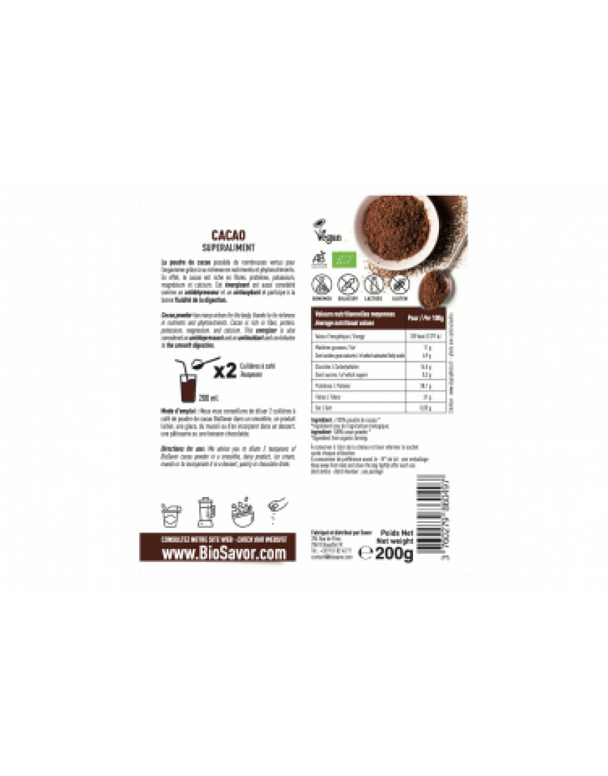 Hydratation Running Cacao en poudre Bio SF05025