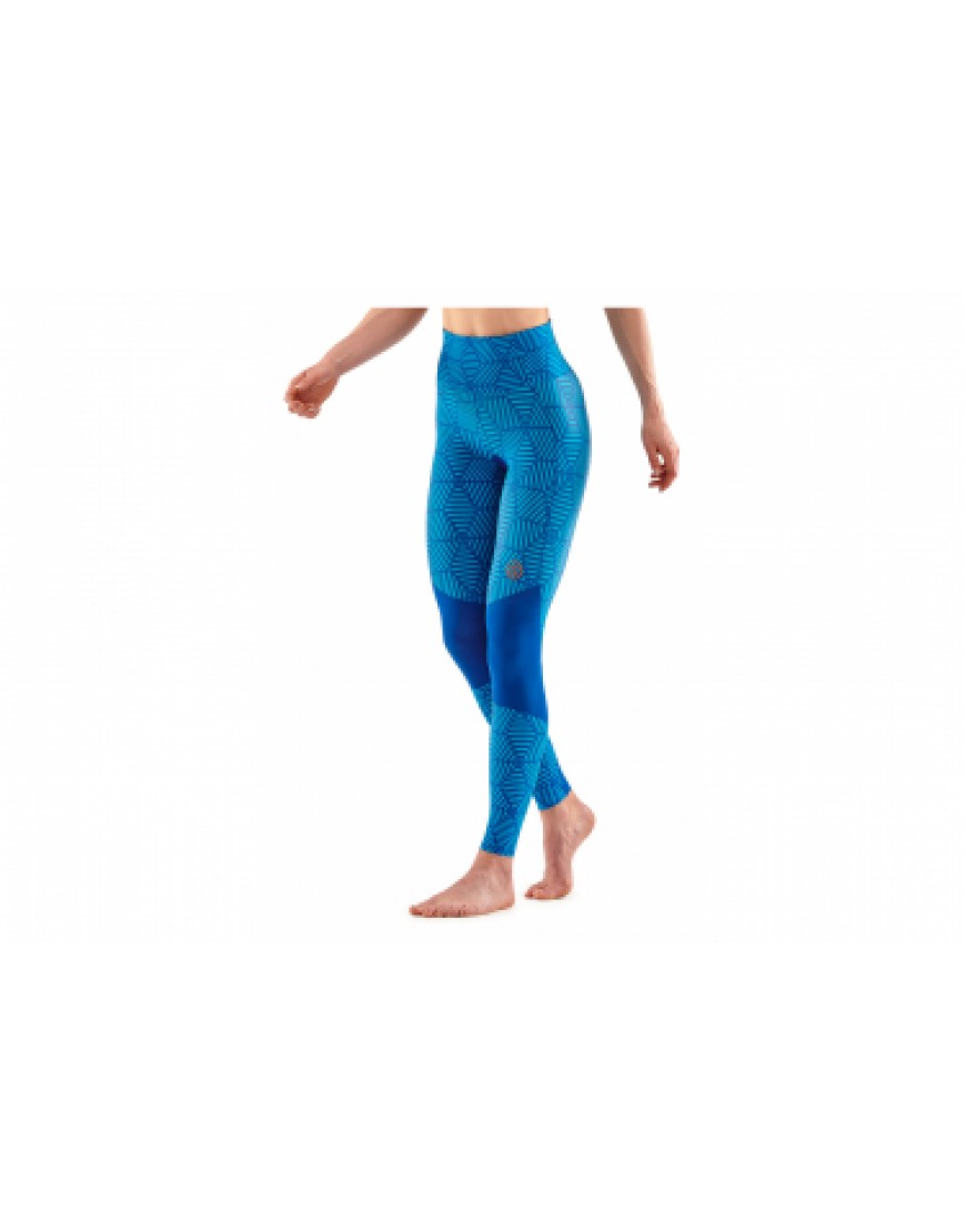 Vêtements Bas Running Running Legging Femme Skins Series-5 Skyscraper Bleu ZJ24716