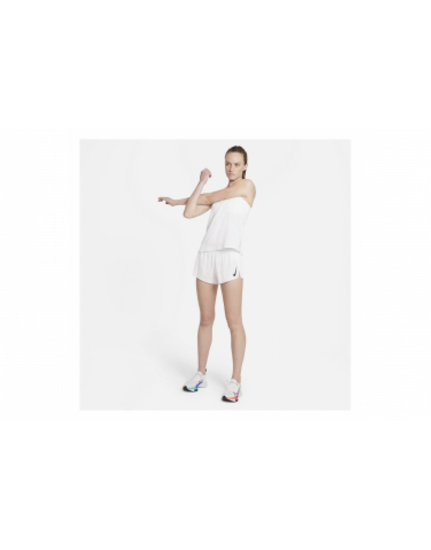Vêtements Bas Running Running Short Nike AeroSwift Blanc Gris Femme KP11736