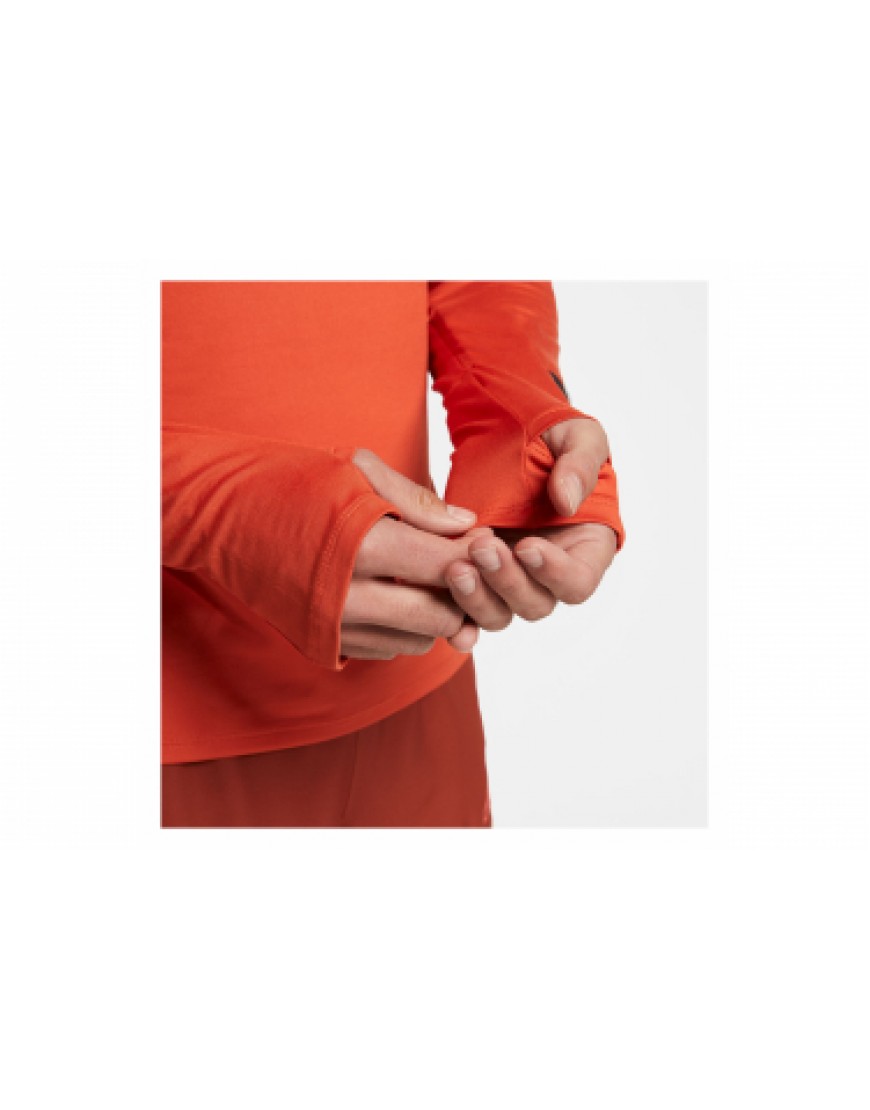 Vêtements Hauts Running Running Haut à capuche Nike Dri-Fit Trail Orange Rouge RS25807