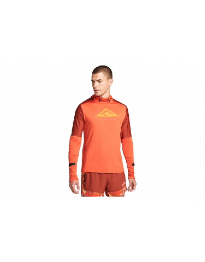Vêtements Hauts Running Running  Haut à capuche Nike Dri-Fit Trail Orange Rouge RS25807