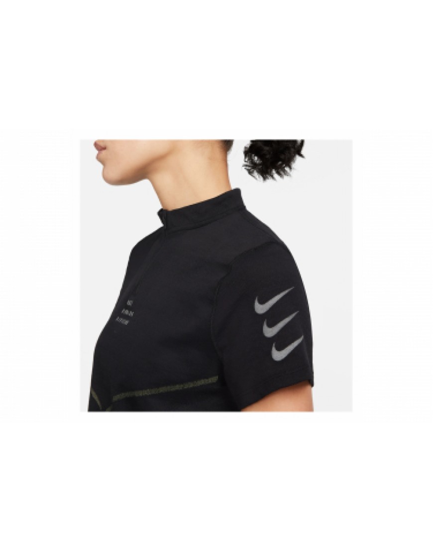 Vêtements Hauts Running Running Maillot manches courtes Femme Nike Dri-Fit ADV Run Division Noir NB43480